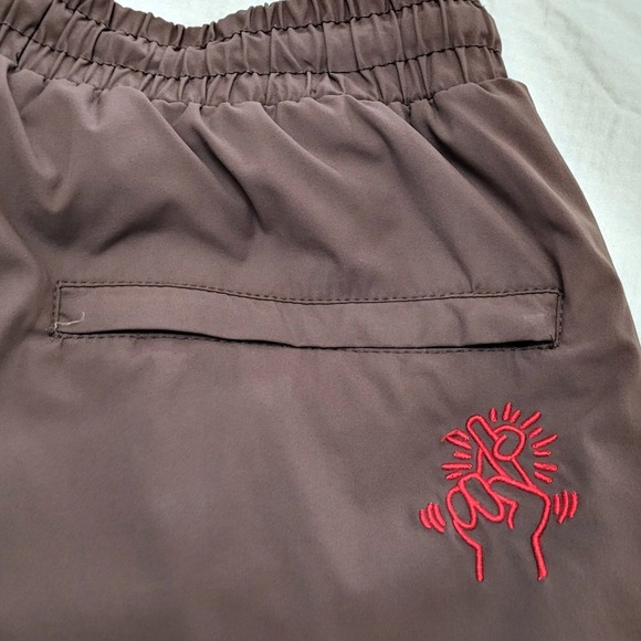 Keith Haring X Shoe Palace Colab Brown Embroidered Swim Trunks Men's Size M - Picture 6 of 10